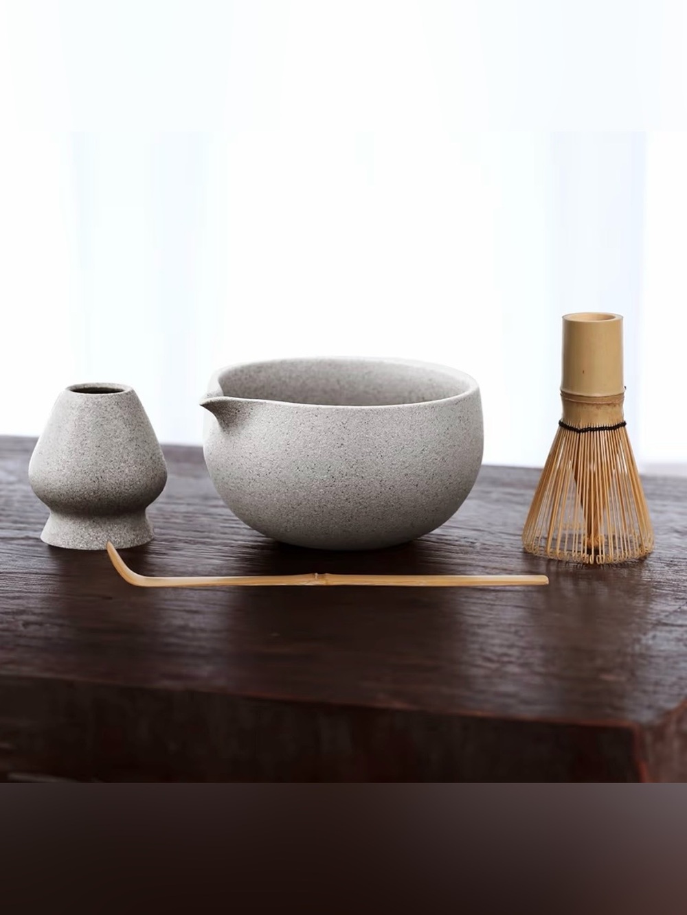 Minimalist Speckled Ceramic Pitcher - Light Gray